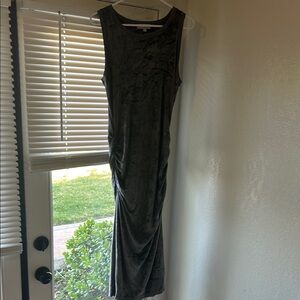 Michael Stars Elegant Gray Velvet Sleeveless Dress
